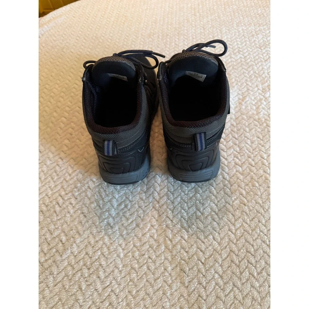 Orthofeet Hunter Mens 7.5 D Black Leather Hiking Boots Mid Top Orthopedic 491